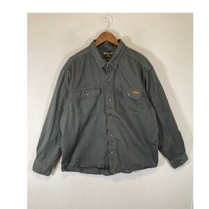 Workwear Stanley Mens XXL Charcoal Grey Cotton Twill Long Slv Button Down Shirt